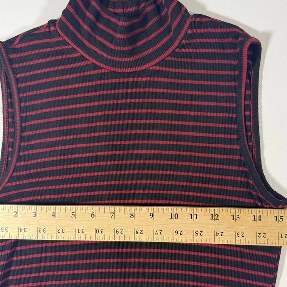 Sanctuary Red Black Striped Mock Neck Sleeveless Tank Top Women’s Medium - Picture 7 of 8